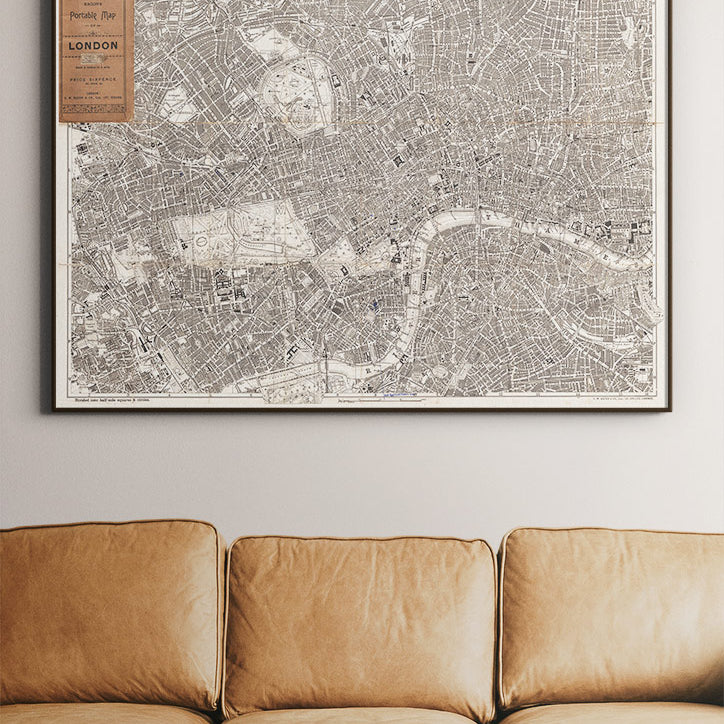 Vintage London Map - Bacon's Portable Map