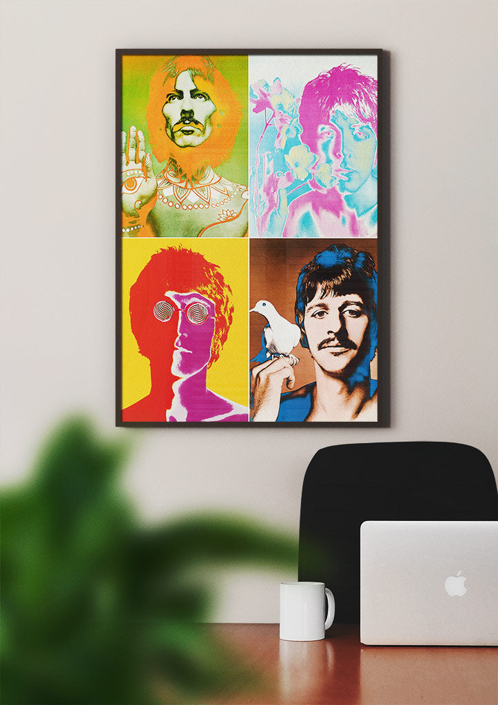 Beatles Psycedelyc Portrait Poster