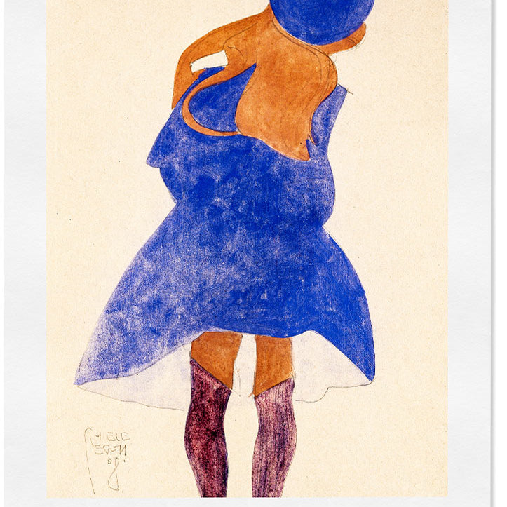 Egon Schiele Art Print - Standing Girl