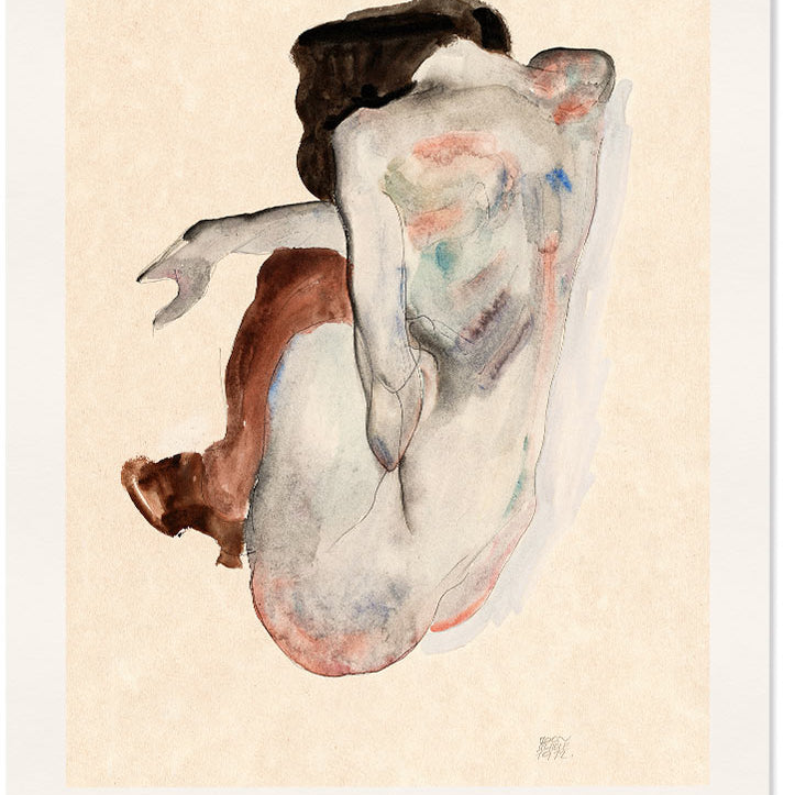 Egon Schiele Art Print - Crouching Nude