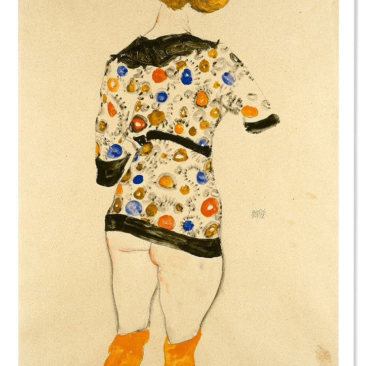 Egon Schiele - Standing Woman in a Patterned Blouse