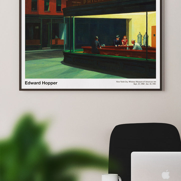 Edward Hopper - Nighthawks Exhibition Poster