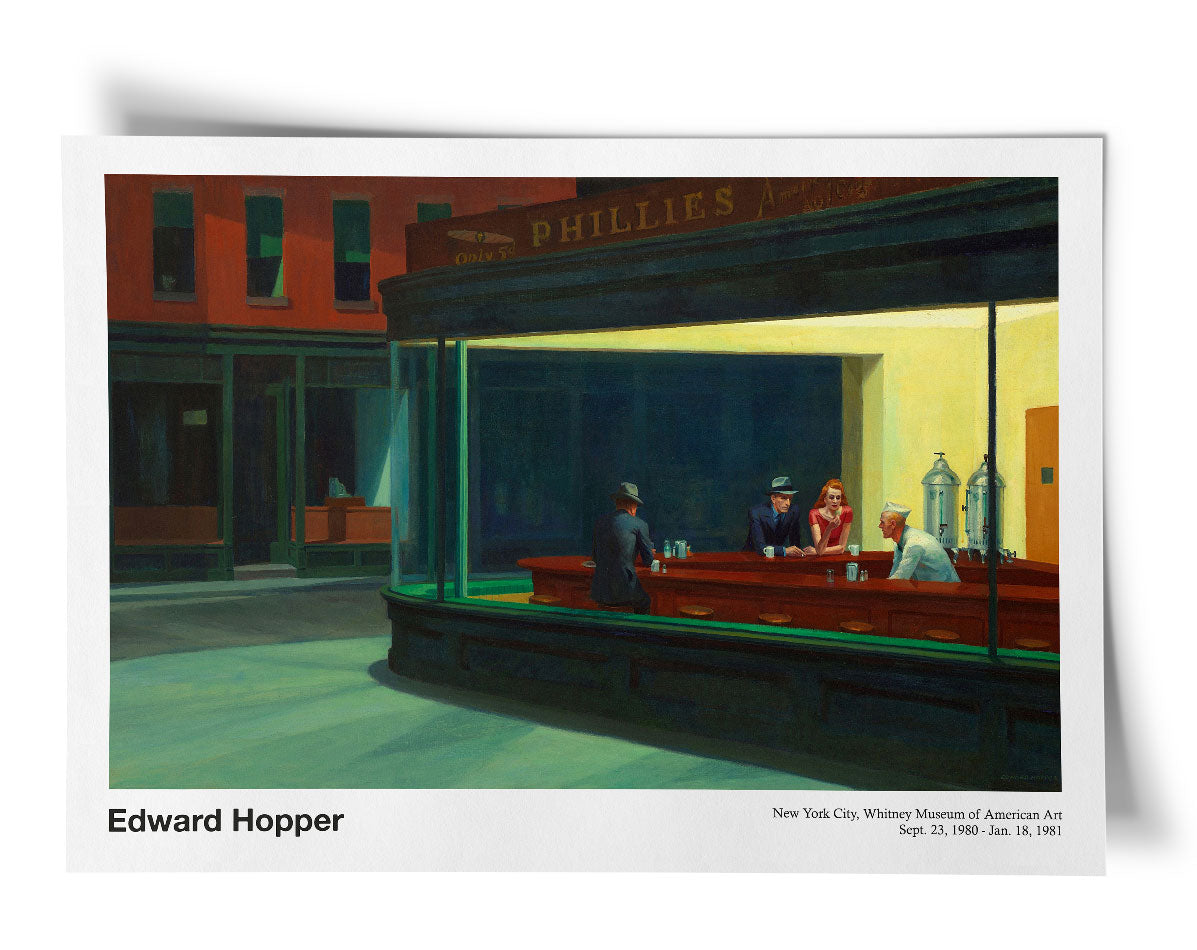 Edward Hopper - Nighthawks Exhibition Poster