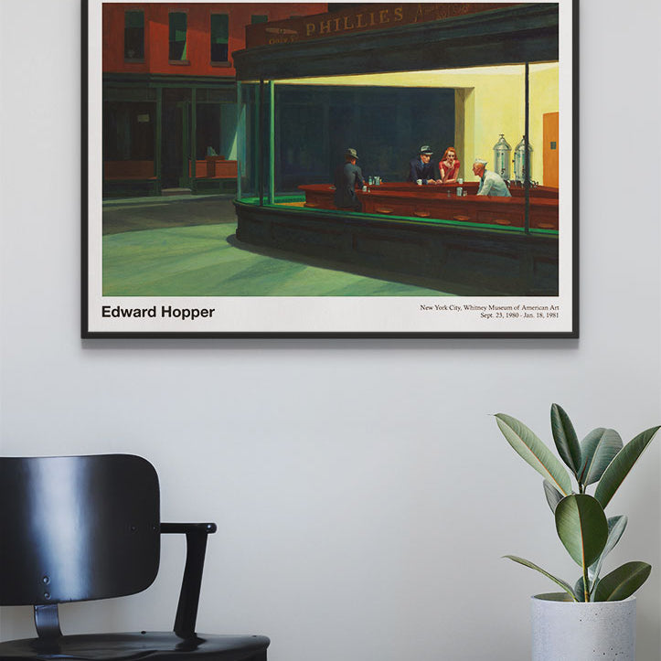 Edward Hopper - Nighthawks Exhibition Poster