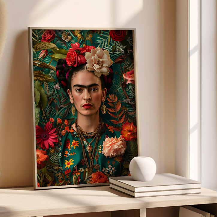 Frida Kahlo Portrait with Flowers