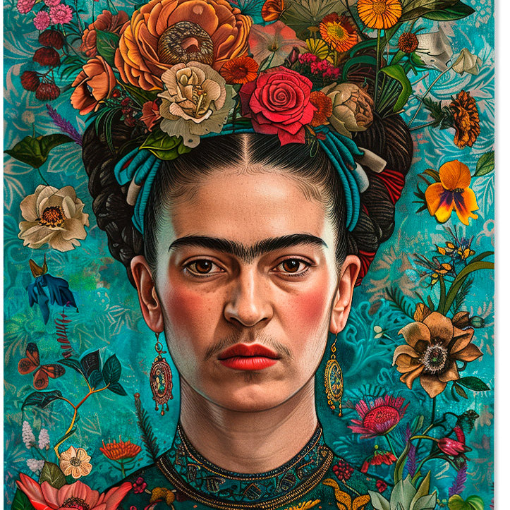 Frida Kahlo Portrait with Flowers