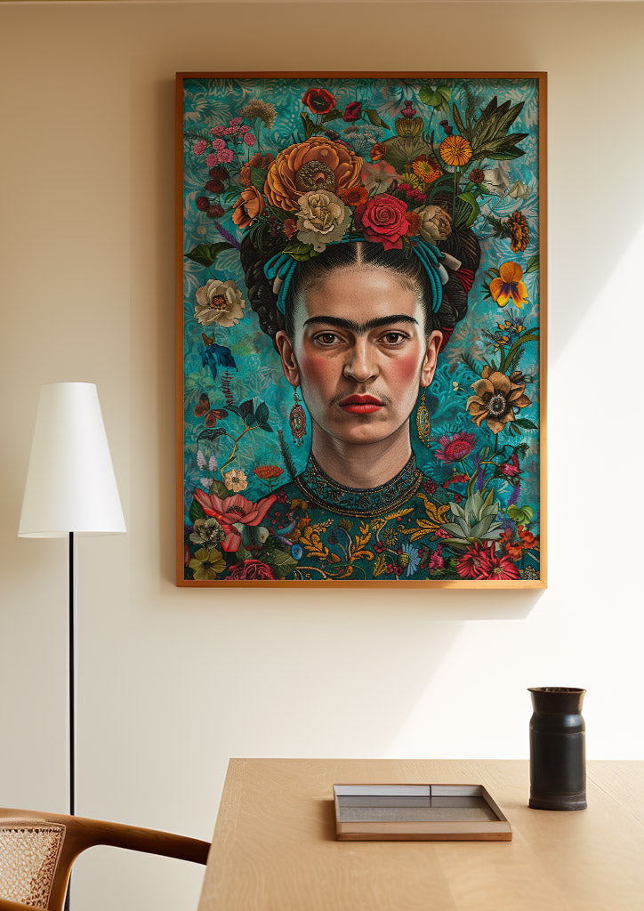 Frida Kahlo Portrait with Flowers