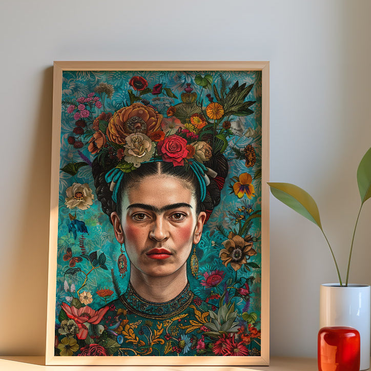 Frida Kahlo Portrait with Flowers