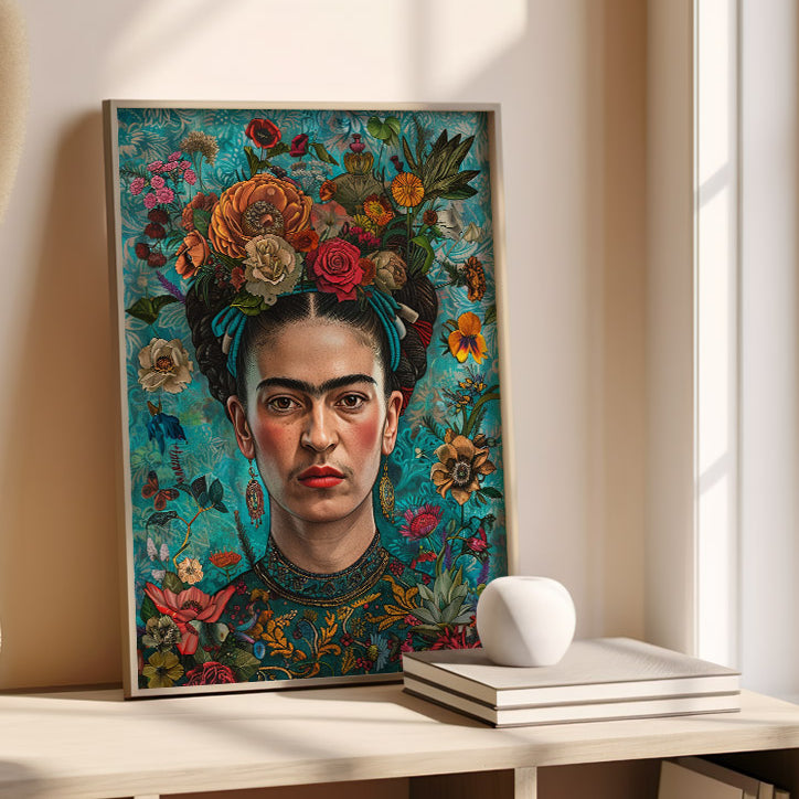 Frida Kahlo Portrait with Flowers