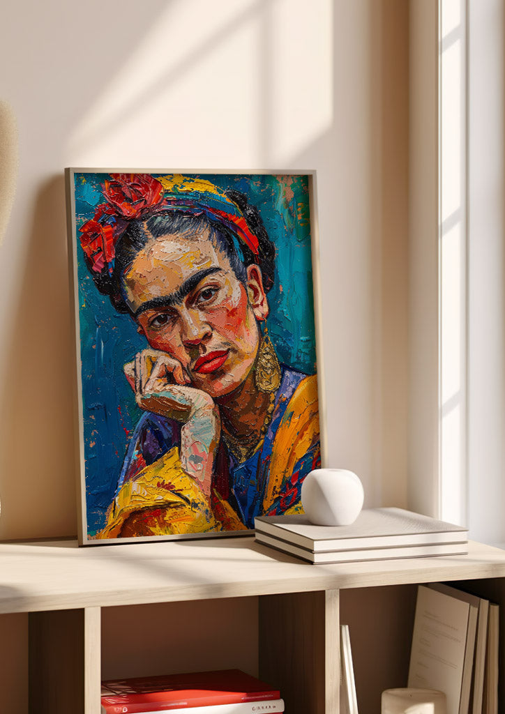 Frida Kahlo Impressionist Style Portrait | Mid-Century Modern Wall Art ...