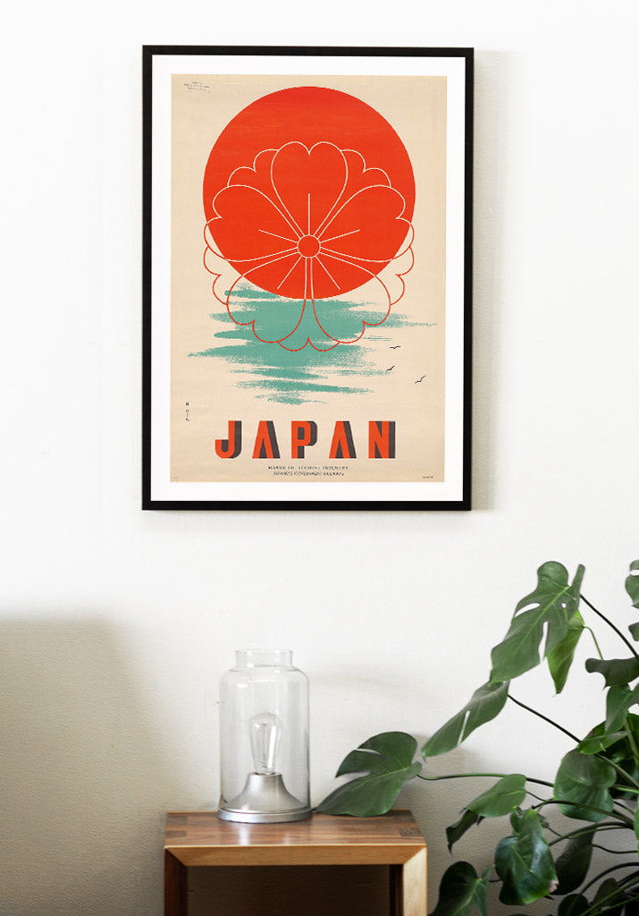 Japanese Travel Poster - Red Sun