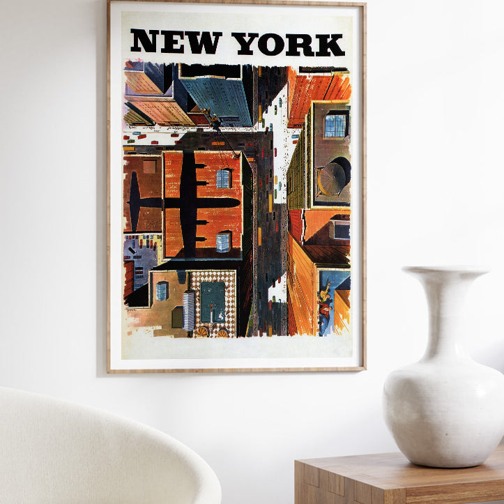 New York Travel Poster Rooftops