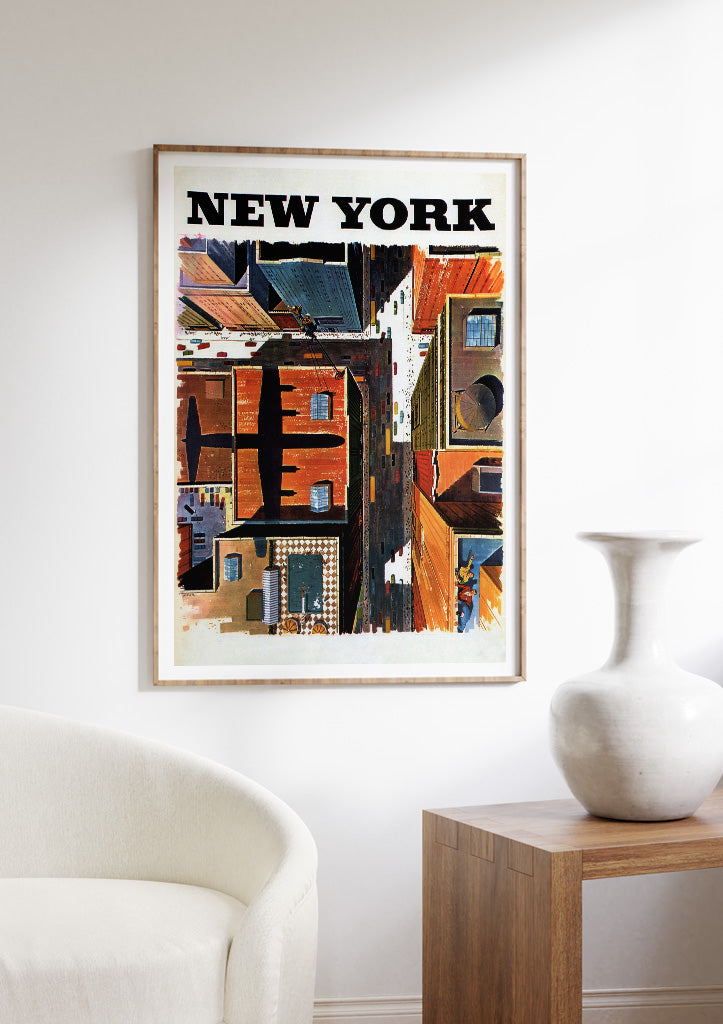 New York Travel Poster Rooftops