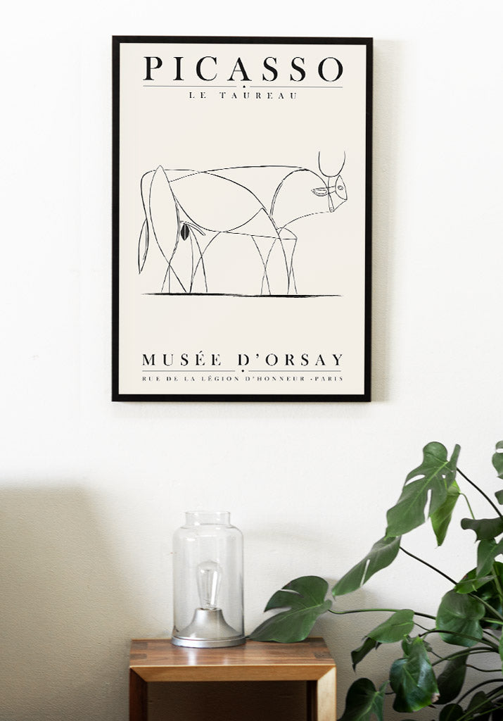 Picasso 'The Bull' Line Drawing Art Poster