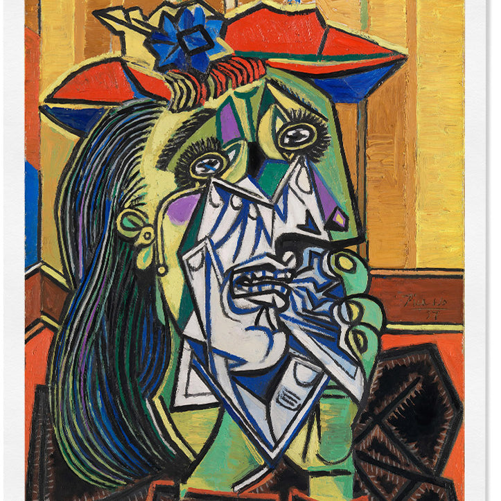 Art print features Picasso's iconic Weeping Woman painting from 1937