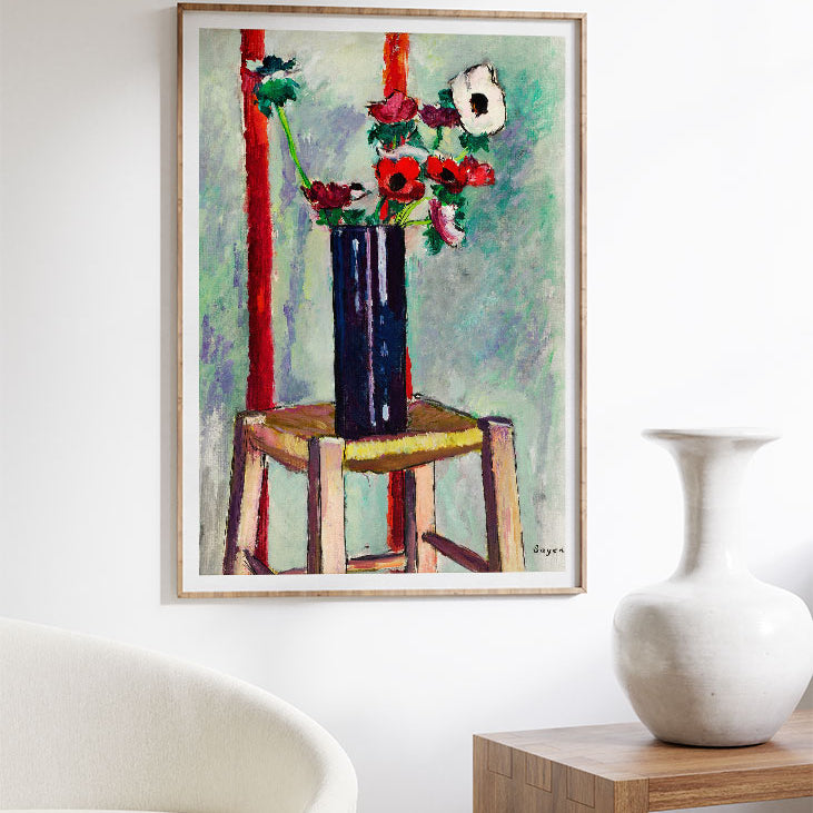 H. Lyman Saÿen art print showing his abstract still-life painting 'Anemones'.