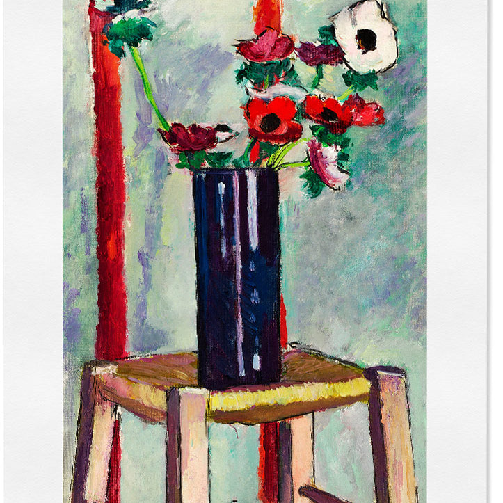 H. Lyman Saÿen art print showing his abstract still-life painting 'Anemones'. 