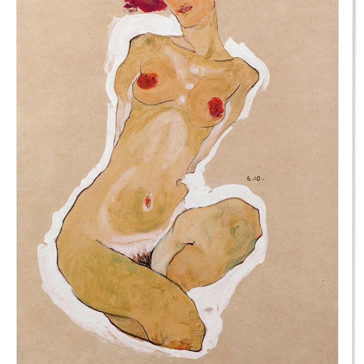 Egon Schiele - Squatting Female Nude