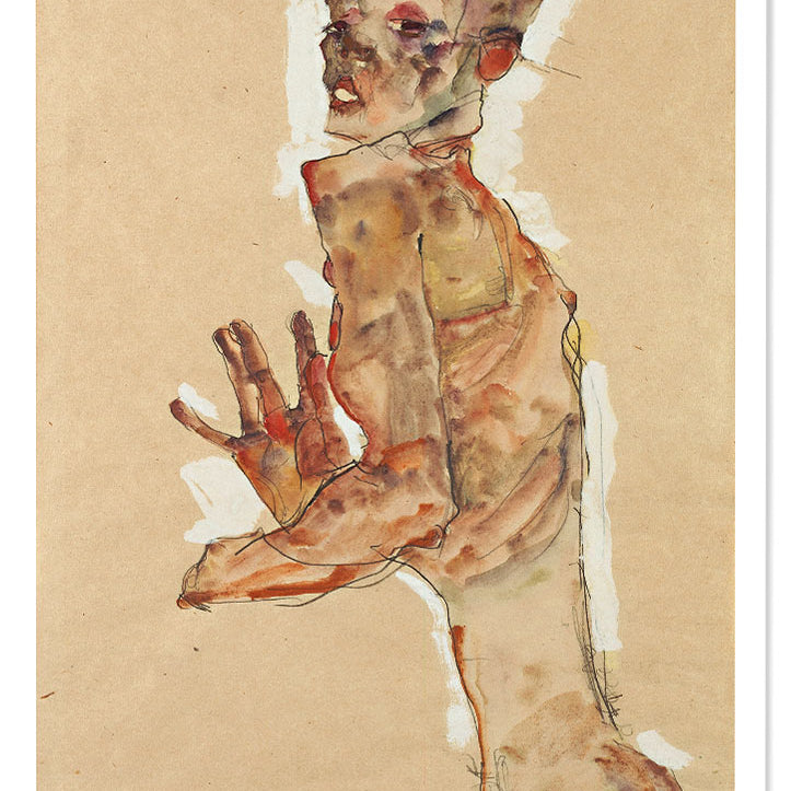 Egon Schiele - Self-Portrait with Splayed Fingers