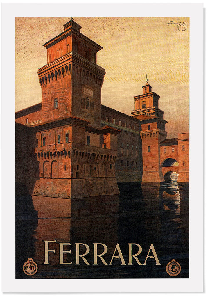 Ferrara, Italy Vintage Travel Poster