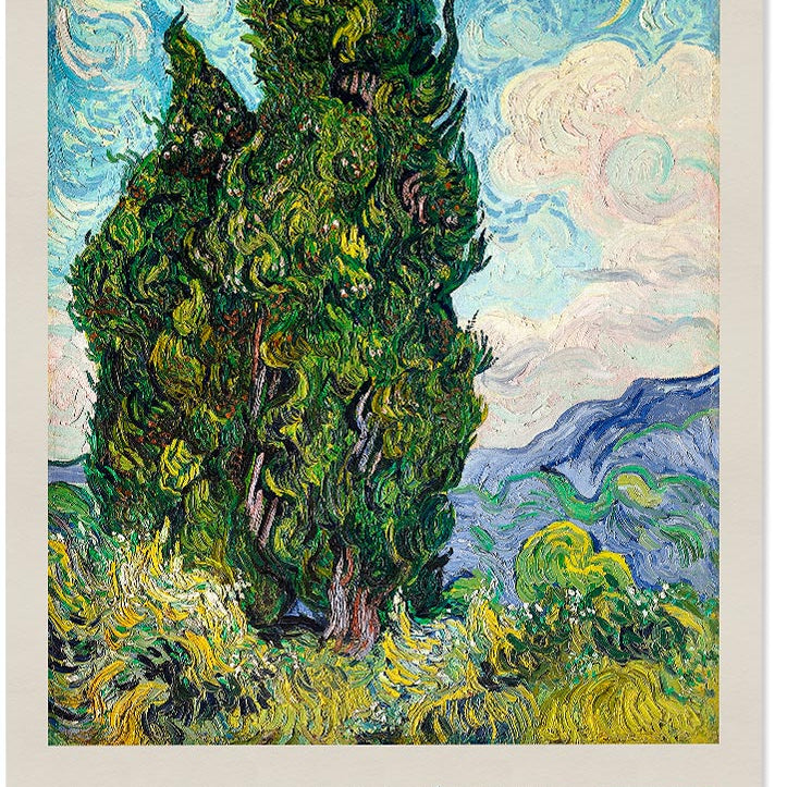 Vincent van Gogh Art Poster - Two Cypresses