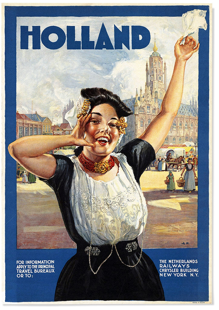 Vintage Travel Poster of Holland, The Netherlands