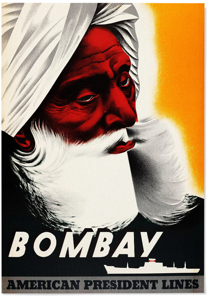 Bombay India Retro Travel Poster