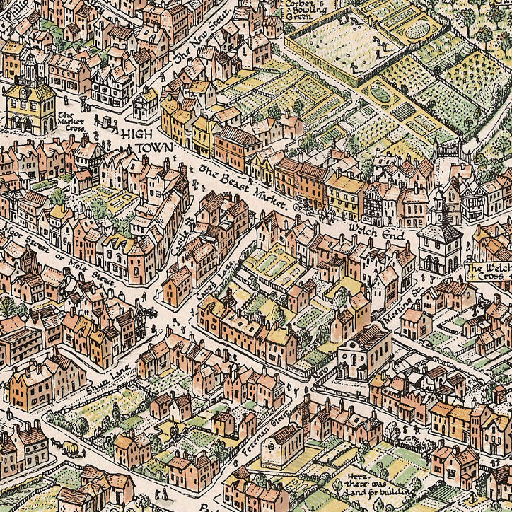 Birmingham Picture Map 1730