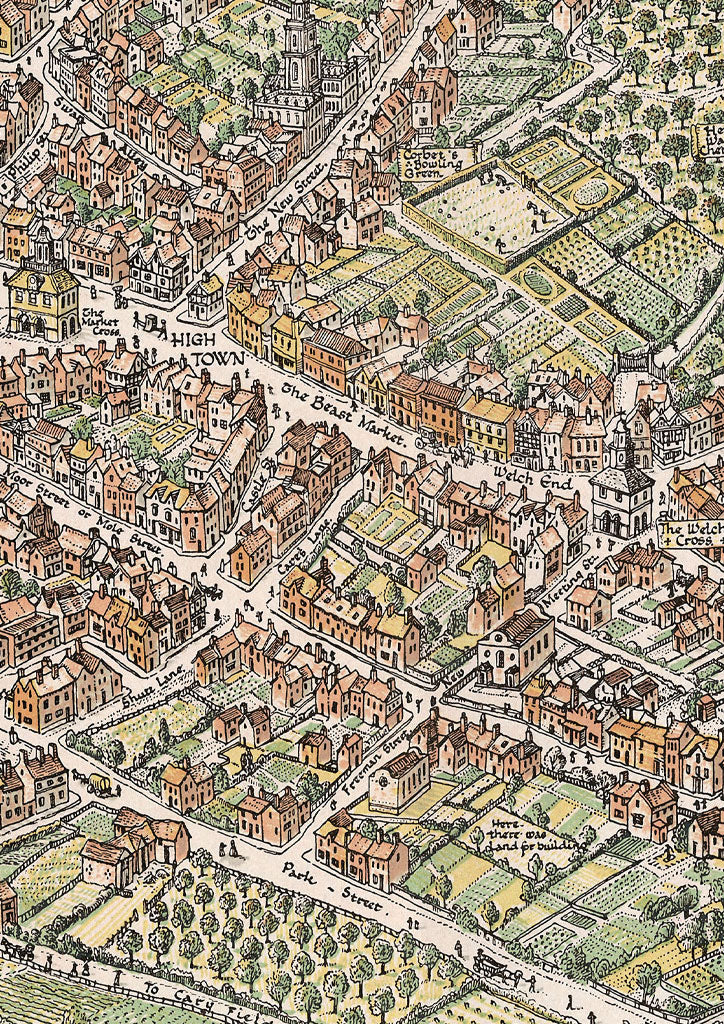 Birmingham Picture Map 1730