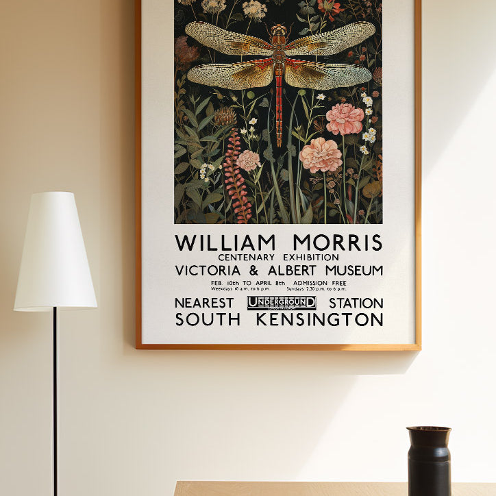 William Morris Exhibition Poster - Dragonfly