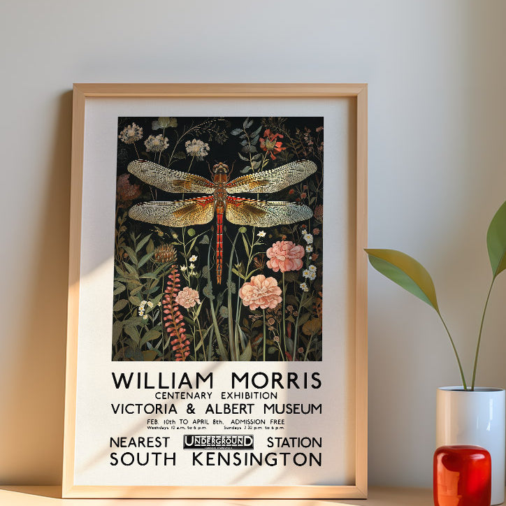 William Morris Exhibition Poster - Dragonfly