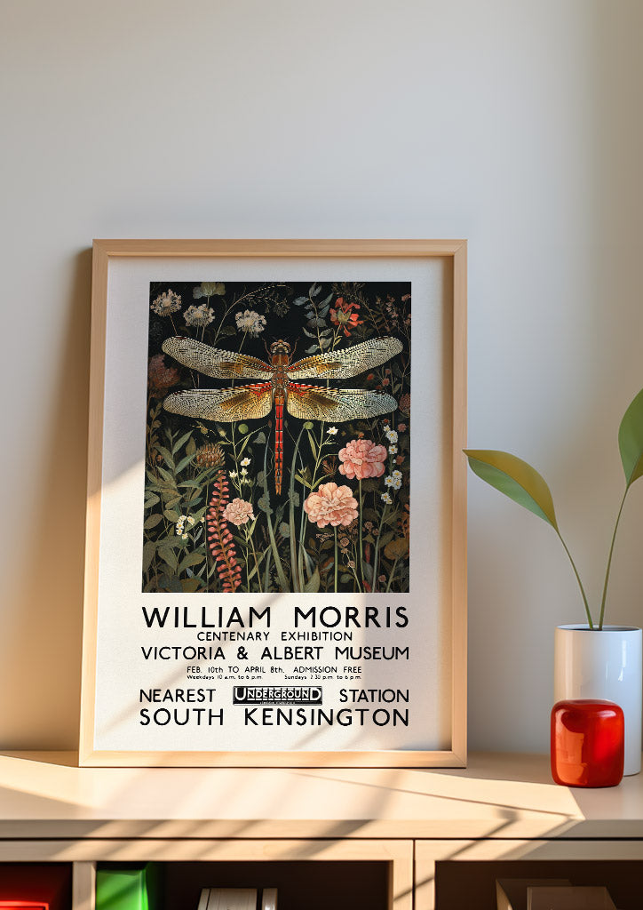 William Morris Exhibition Poster - Dragonfly