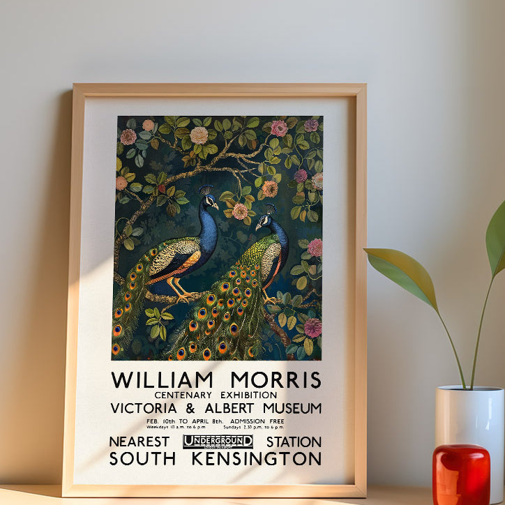 William Morris V&A Poster - Two Peafowl on a Tree