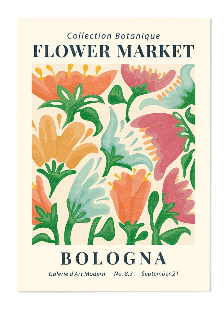 Flower Market Bologna Poster