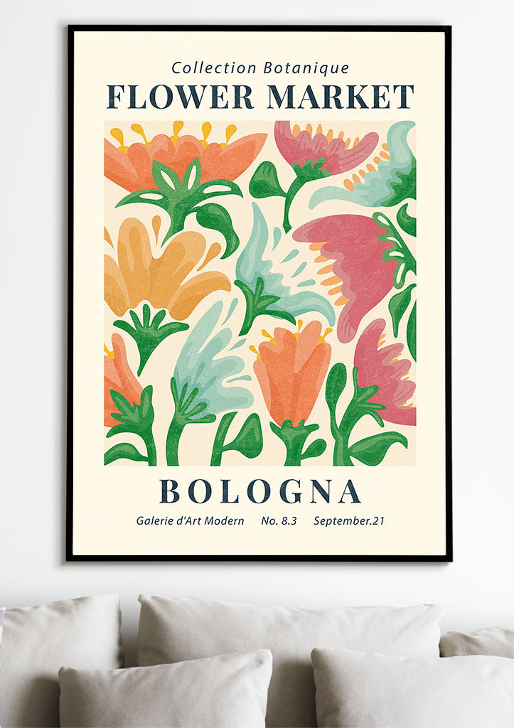 Flower Market Bologna Poster