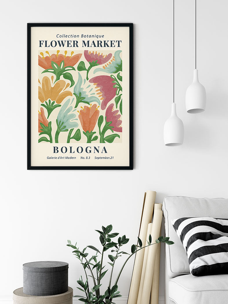 Flower Market Bologna Poster