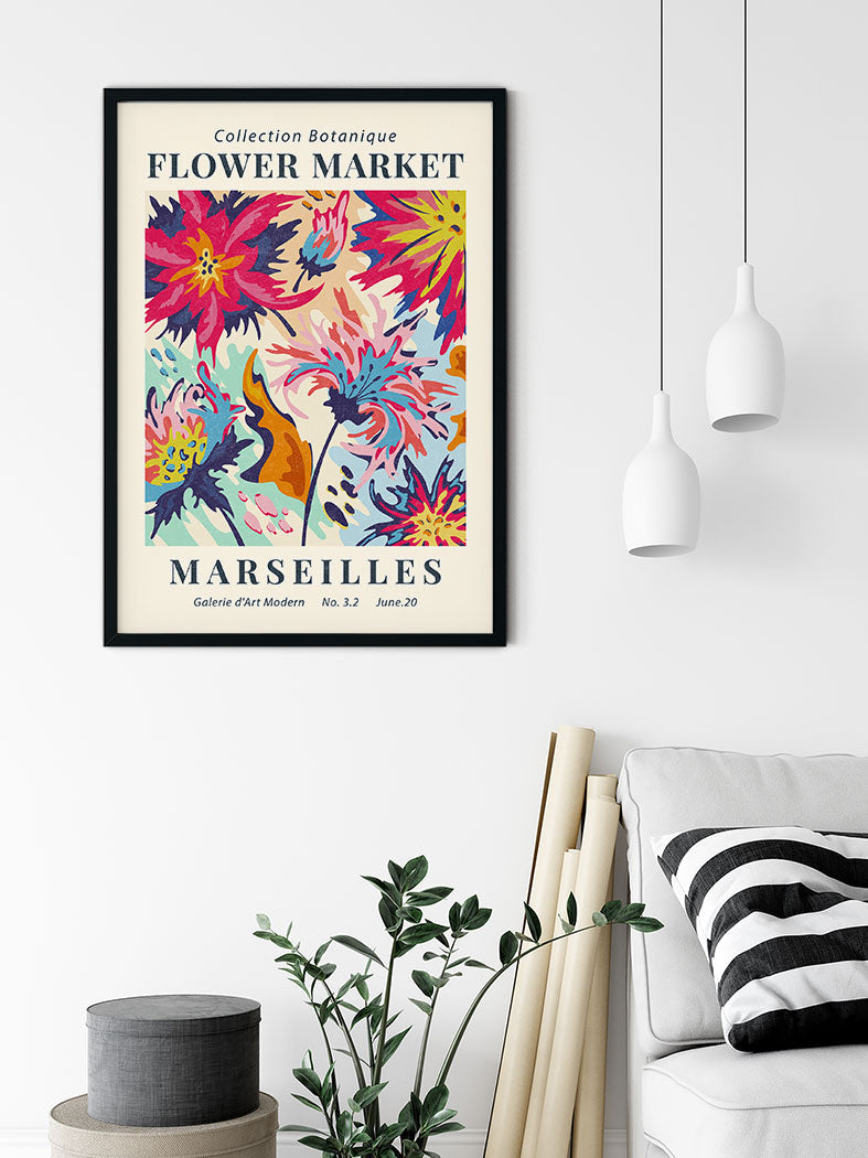 Flower Market Marseilles Poster