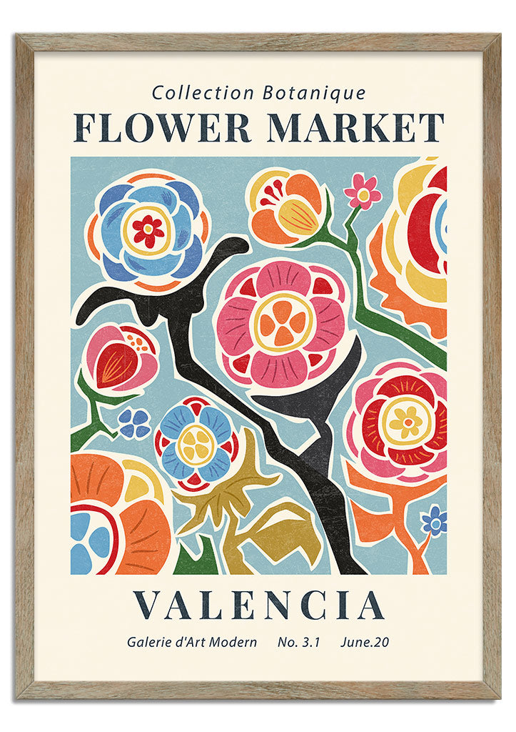 Flower Market Valencia Poster