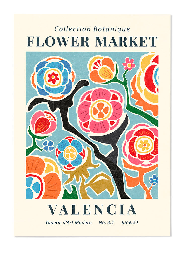 Flower Market Valencia Poster