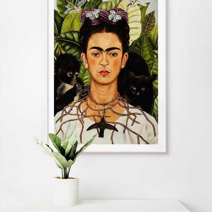 Frida Kahlo Self-Portrait with Thorn Necklace and Hummingbird