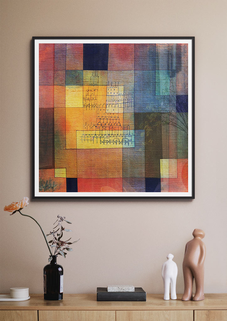 Paul Klee square print featuring his famous painting 'Polyphonic Architecture'. 