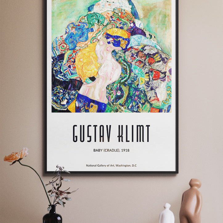 Gustav Klimt poster featuring his artwork 'Baby (Cradle)' from 1917