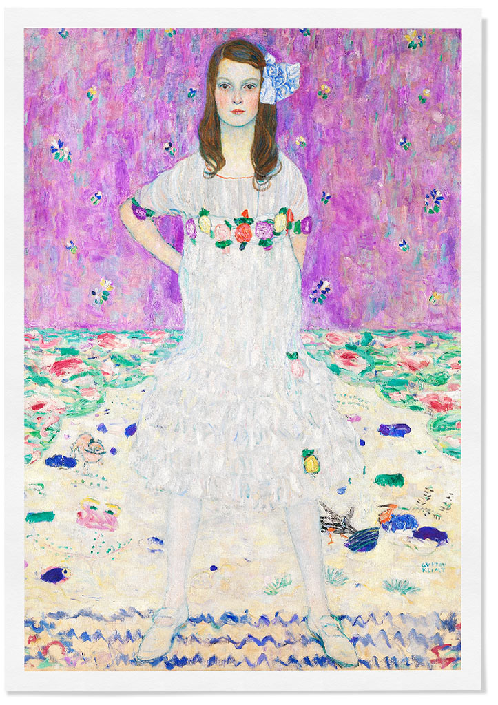 Gustav Klimt poster featuring his artwork 'Mada Primavesi' from 1912.