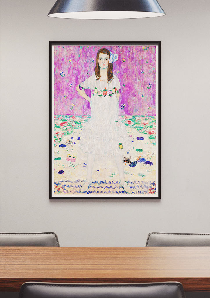 Gustav Klimt poster featuring his artwork 'Mada Primavesi' from 1912.