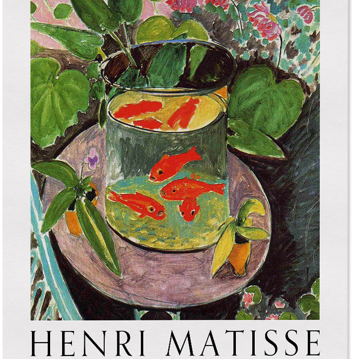 Henri Matisse art poster, featuring his painting The Goldfish. 