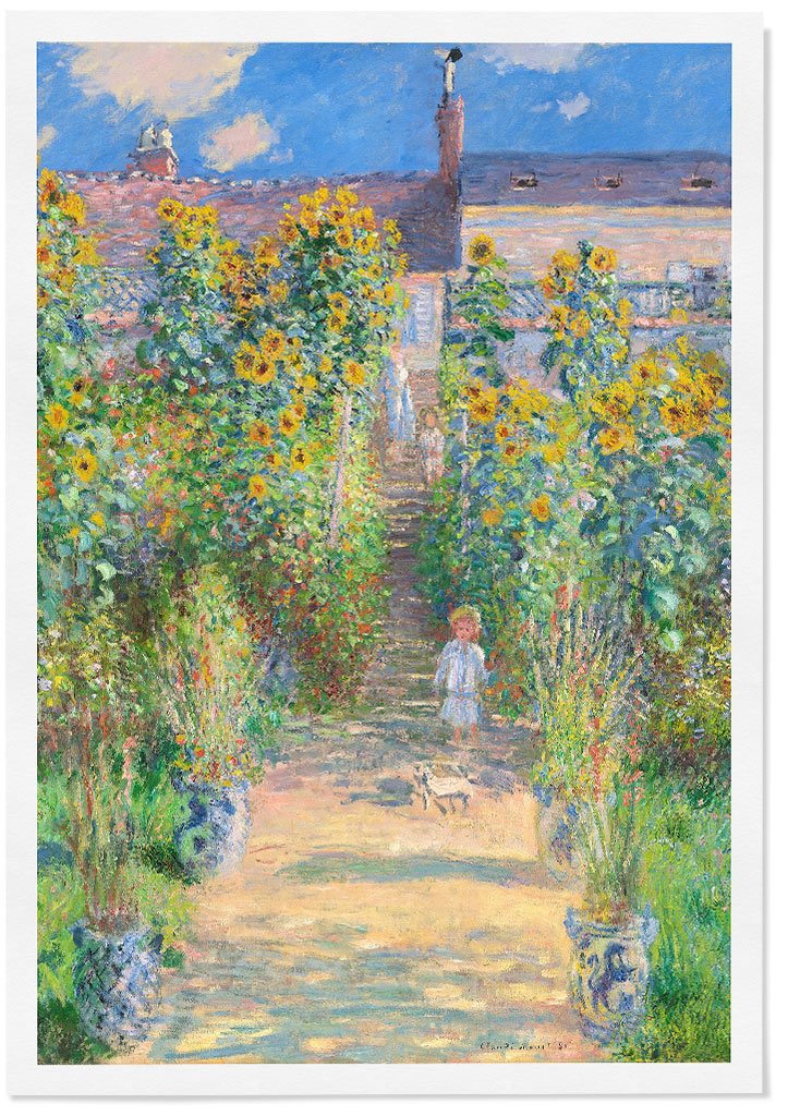 Claude Monet art print, showing his painting 'The Artist's Garden at Vétheuil' from 1881