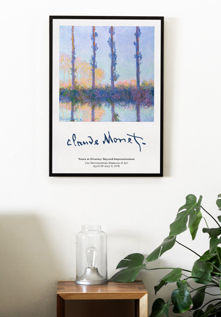 Claude Monet art print, exhibition poster, The Four Trees painting