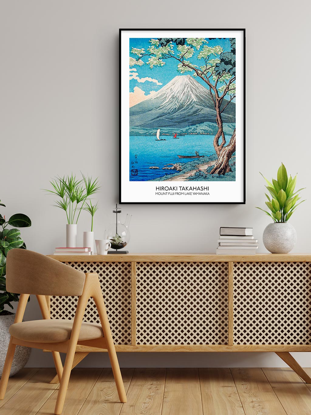 Japanese Art Print - Mount Fuji from Lake Yamanaka