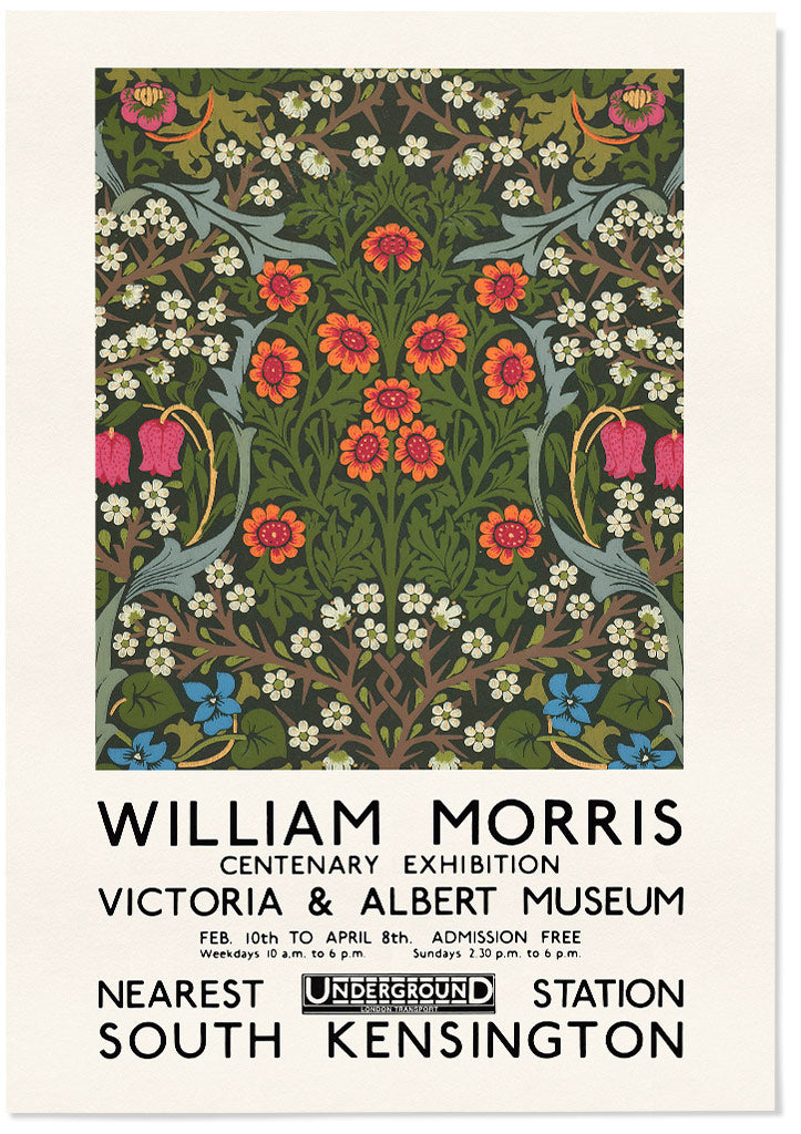 William Morris Blackthorn floral poster