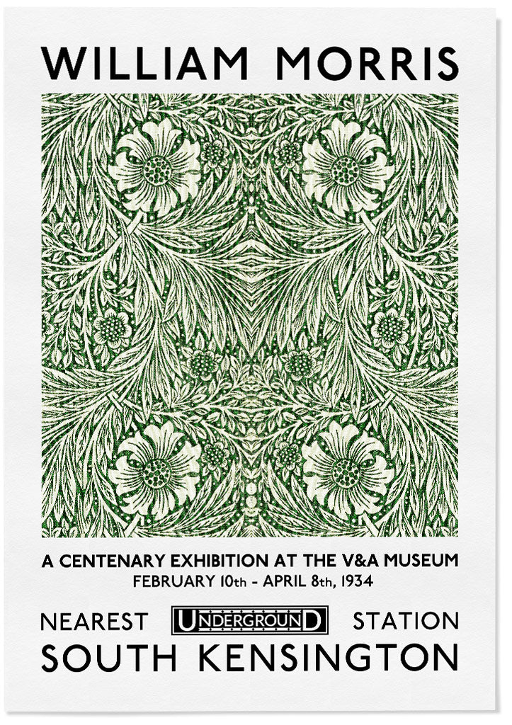 William Morris Exhibition Poster - Green Marigold